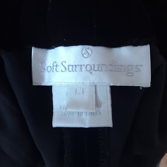 Soft Surrounding's Woman's Aria Silk Blend Velvet Wide Leg Pants Black Size L - Picture 6 of 7